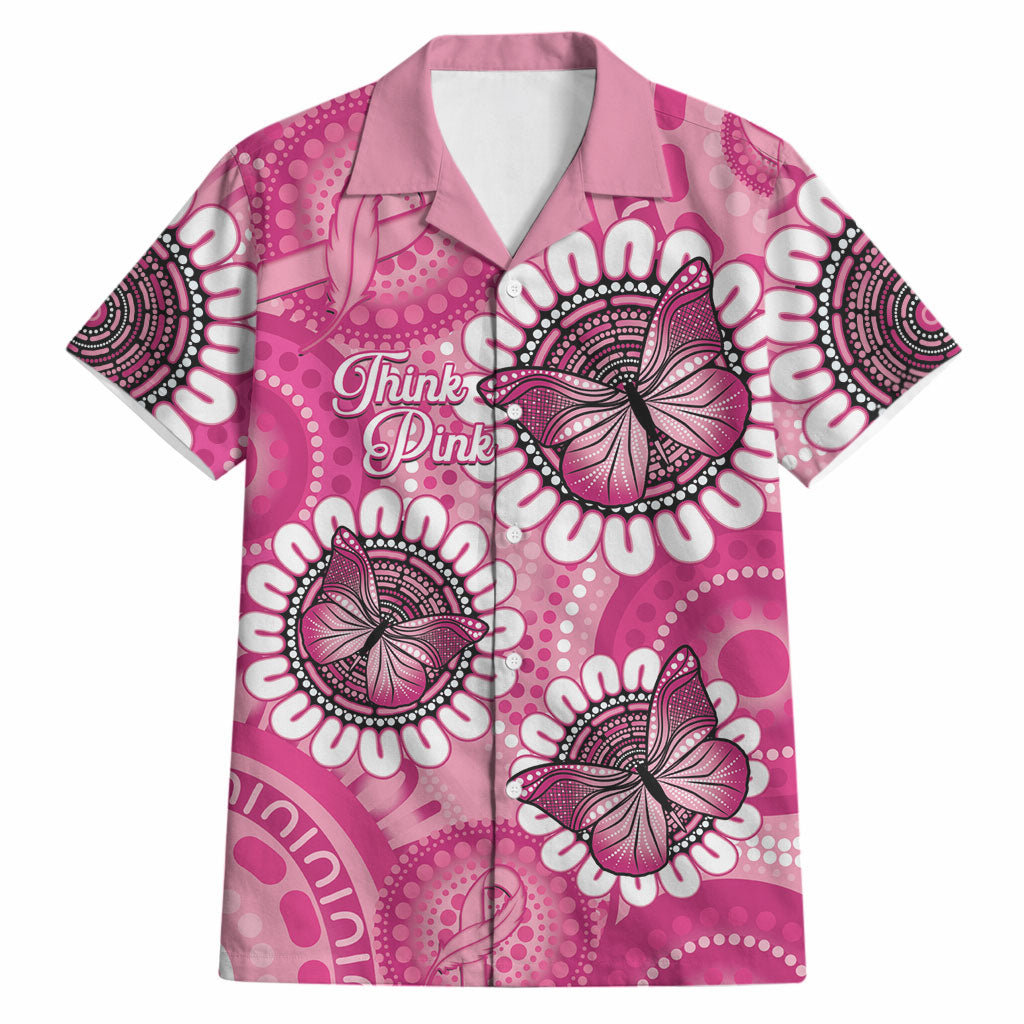 Personalised Australia Indigenous Hawaiian Shirt Breast Cancer Ribbon Think Pink - Pink Version