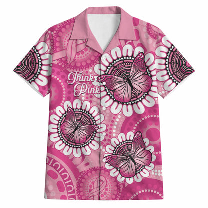 Personalised Australia Indigenous Hawaiian Shirt Breast Cancer Ribbon Think Pink - Pink Version