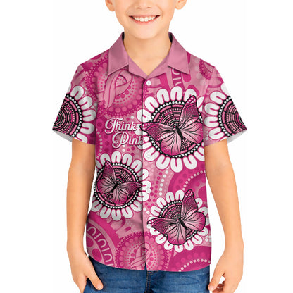 Personalised Australia Indigenous Hawaiian Shirt Breast Cancer Ribbon Think Pink - Pink Version