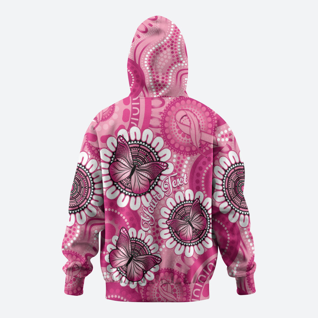 Personalised Australia Indigenous Hoodie Breast Cancer Ribbon Think Pink - Pink Version