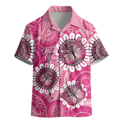 Personalised Australia Indigenous Kid Hawaiian Shirt Breast Cancer Ribbon Think Pink - Pink Version