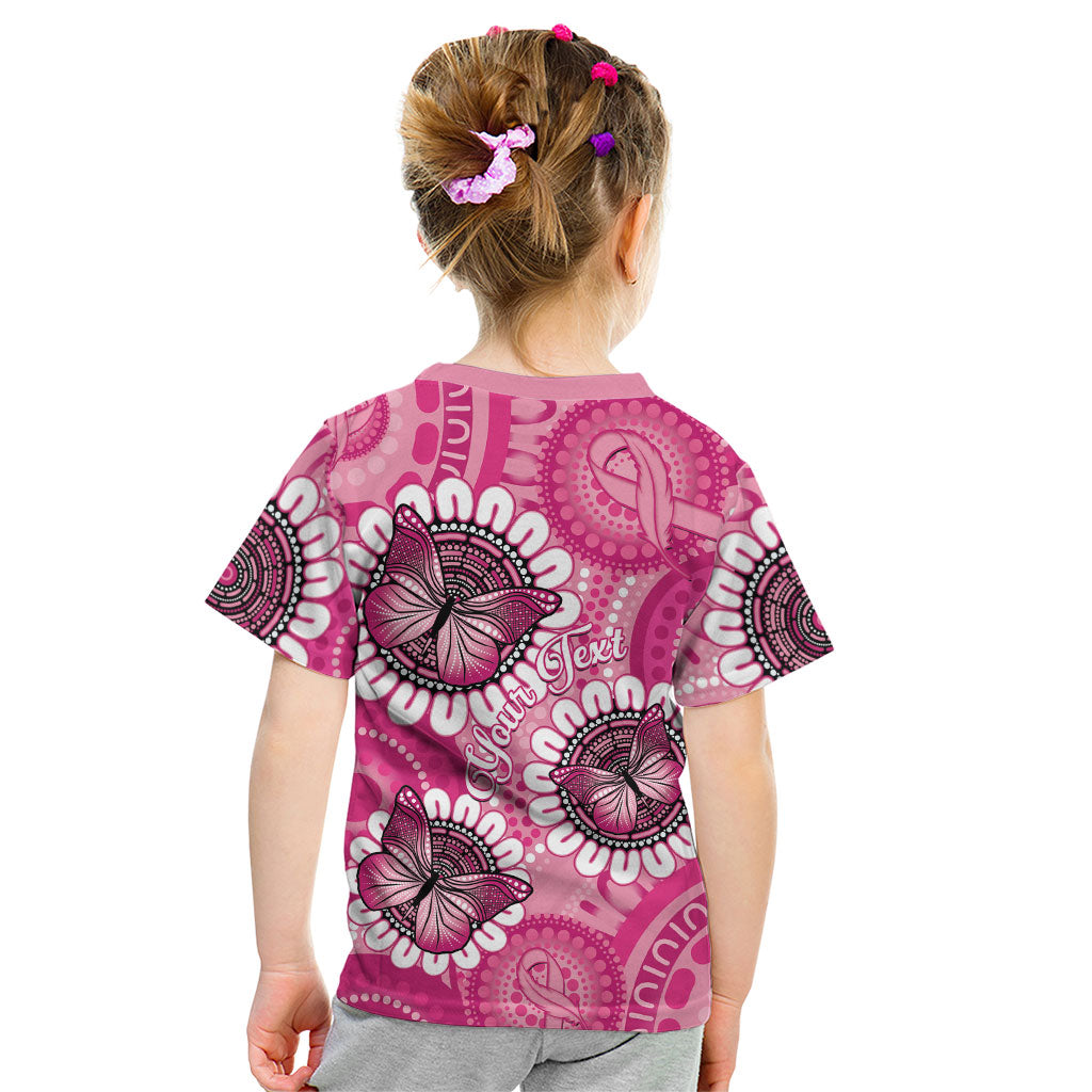 Personalised Australia Indigenous Kid T Shirt Breast Cancer Ribbon Think Pink - Pink Version