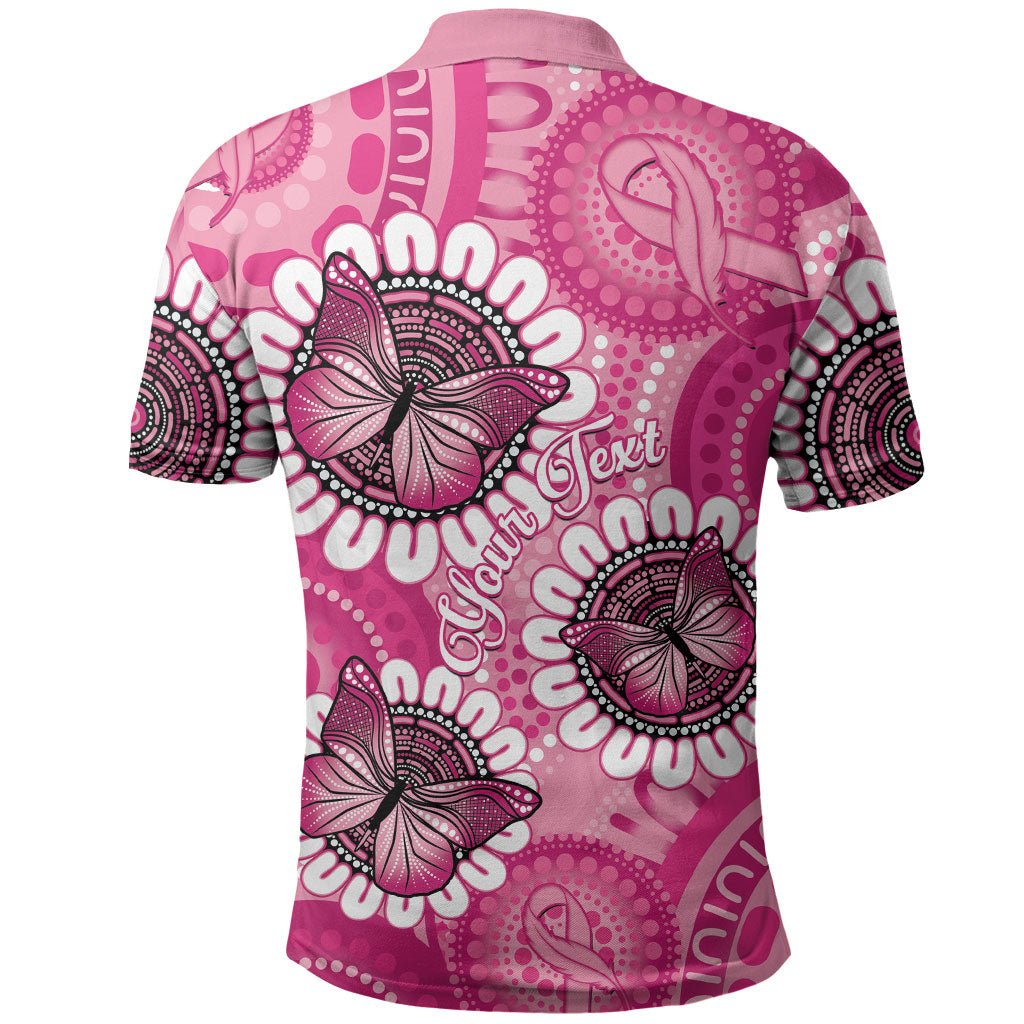 Personalised Australia Indigenous Polo Shirt Breast Cancer Ribbon Think Pink - Pink Version