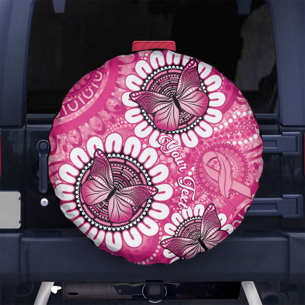 Personalised Australia Indigenous Spare Tire Cover Breast Cancer Ribbon Think Pink - Pink Version