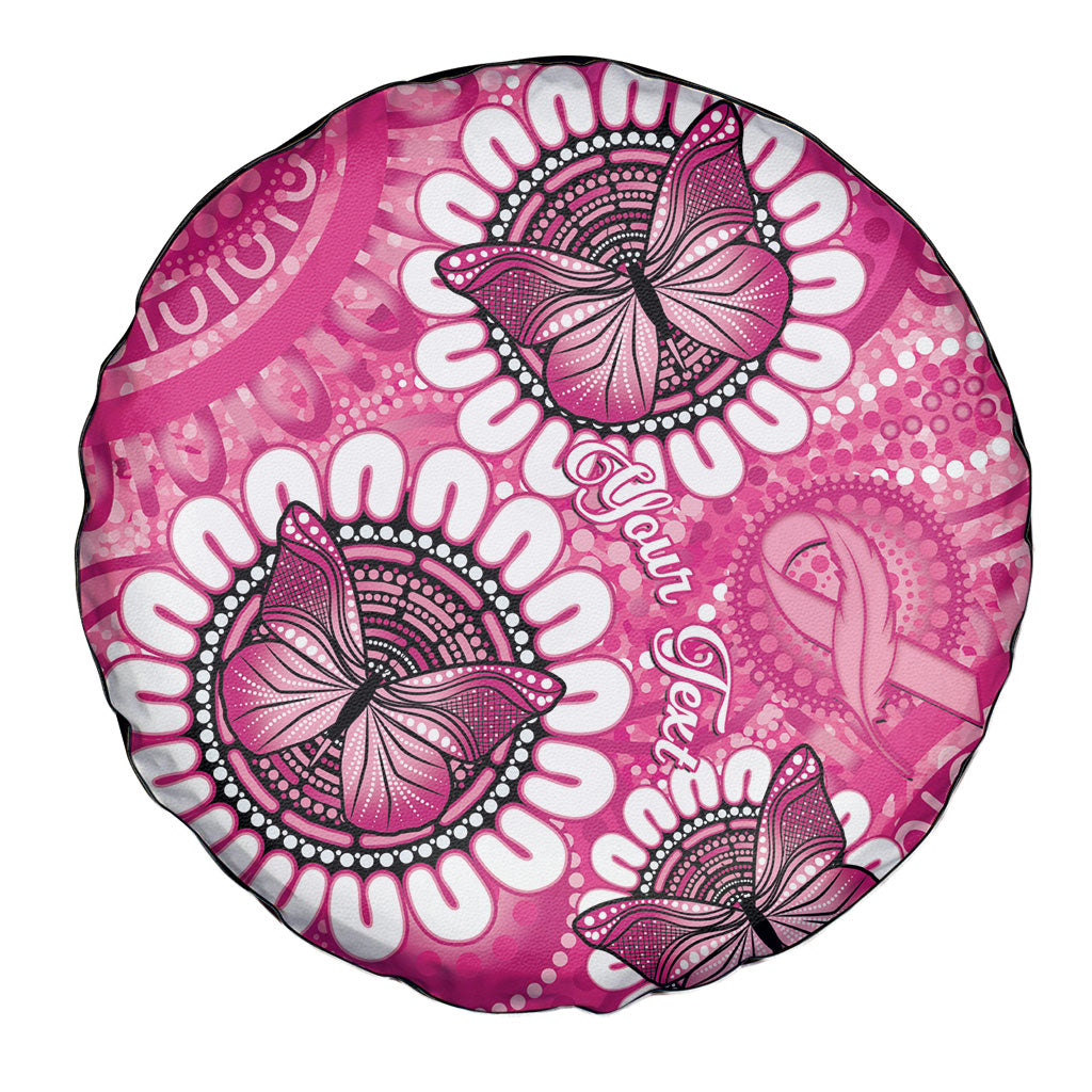 Personalised Australia Indigenous Spare Tire Cover Breast Cancer Ribbon Think Pink - Pink Version