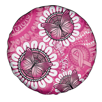 Personalised Australia Indigenous Spare Tire Cover Breast Cancer Ribbon Think Pink - Pink Version