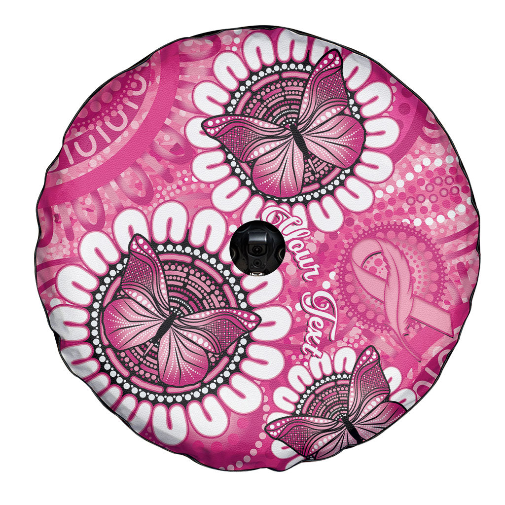Personalised Australia Indigenous Spare Tire Cover Breast Cancer Ribbon Think Pink - Pink Version