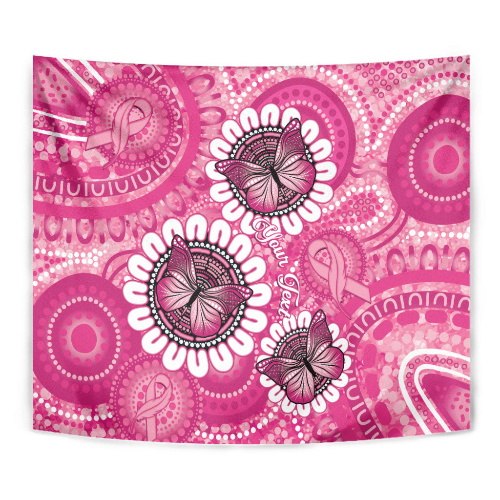 Personalised Australia Indigenous Tapestry Breast Cancer Ribbon Think Pink - Pink Version