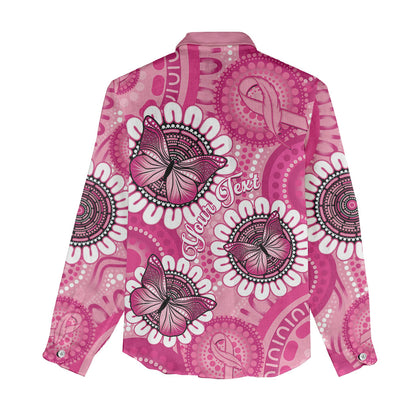 Personalised Australia Indigenous Women Casual Shirt Breast Cancer Ribbon Think Pink - Pink Version