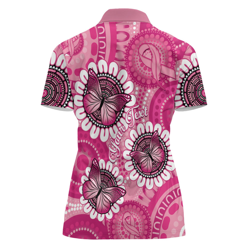 Personalised Australia Indigenous Women Polo Shirt Breast Cancer Ribbon Think Pink - Pink Version