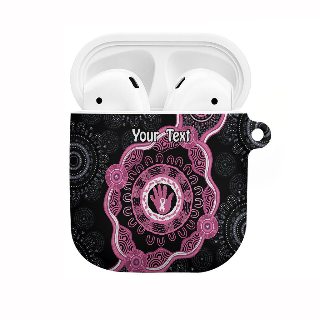 Personalised Australia Breast Cancer Support AirPods Case Brave Strong Aboriginal Art