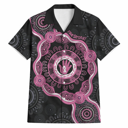 Personalised Australia Breast Cancer Support Hawaiian Shirt Brave Strong Aboriginal Art