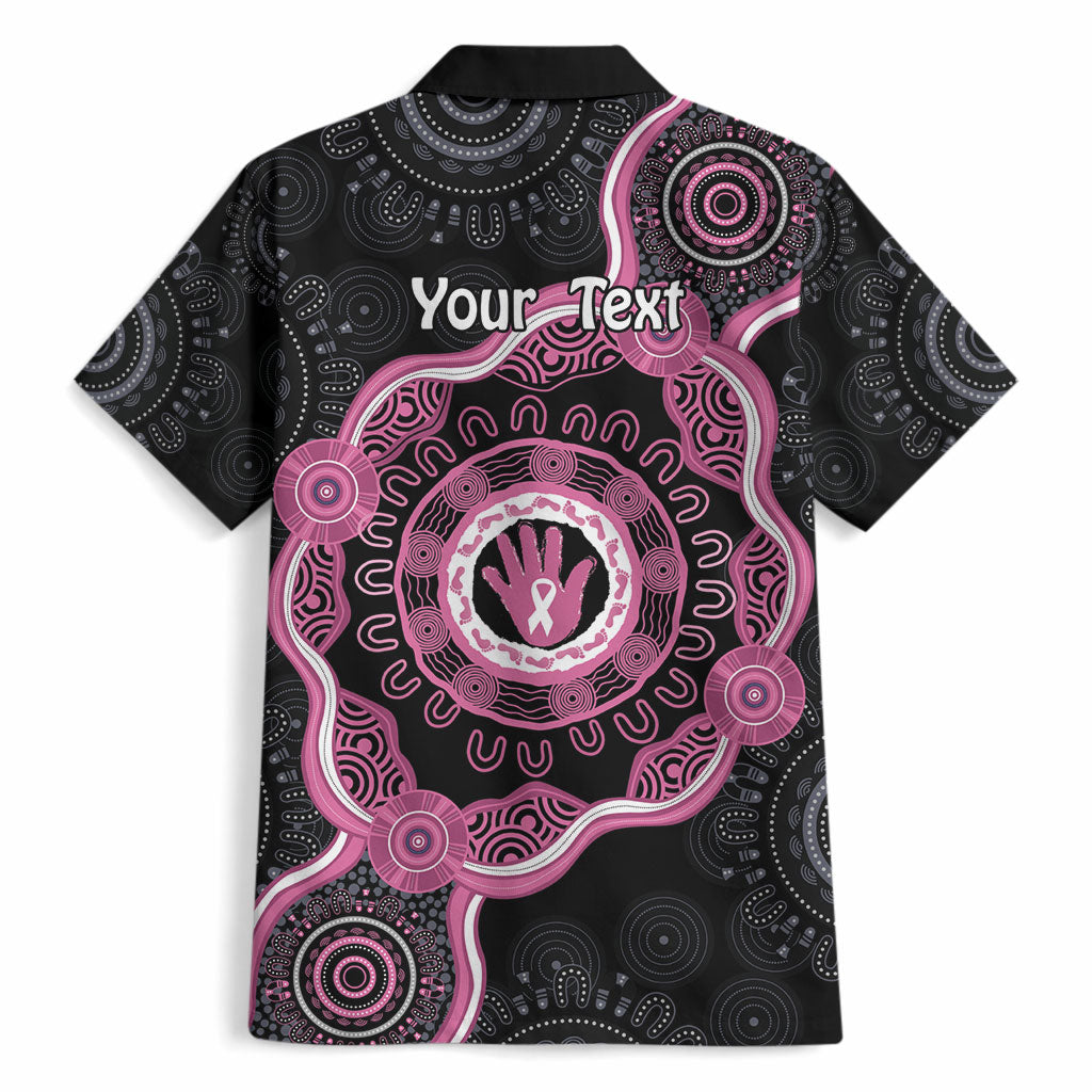 Personalised Australia Breast Cancer Support Hawaiian Shirt Brave Strong Aboriginal Art