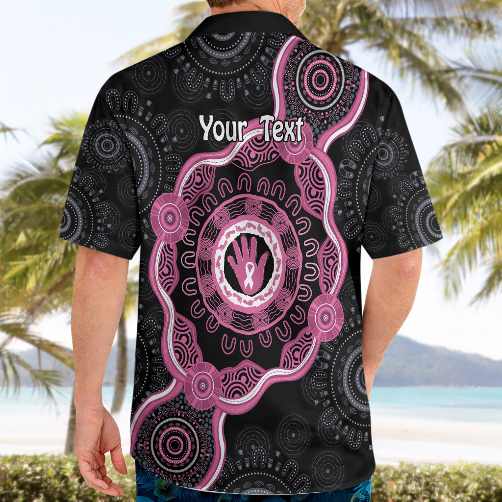 Personalised Australia Breast Cancer Support Hawaiian Shirt Brave Strong Aboriginal Art