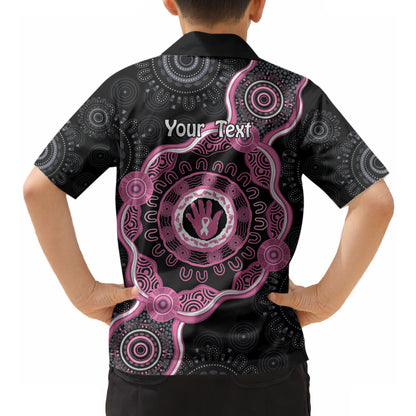 Personalised Australia Breast Cancer Support Hawaiian Shirt Brave Strong Aboriginal Art
