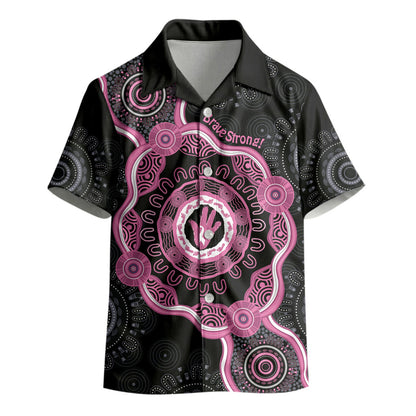 Personalised Australia Breast Cancer Support Kid Hawaiian Shirt Brave Strong Aboriginal Art