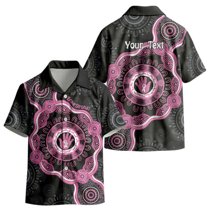 Personalised Australia Breast Cancer Support Kid Hawaiian Shirt Brave Strong Aboriginal Art