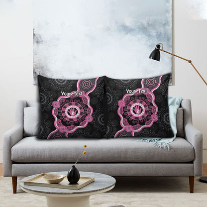 Personalised Australia Breast Cancer Support Pillow Cover Brave Strong Aboriginal Art