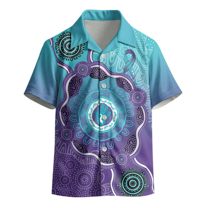 Australia Indigenous Kid Hawaiian Shirt Suicide Prevention Month Ribbon Aboriginal Art