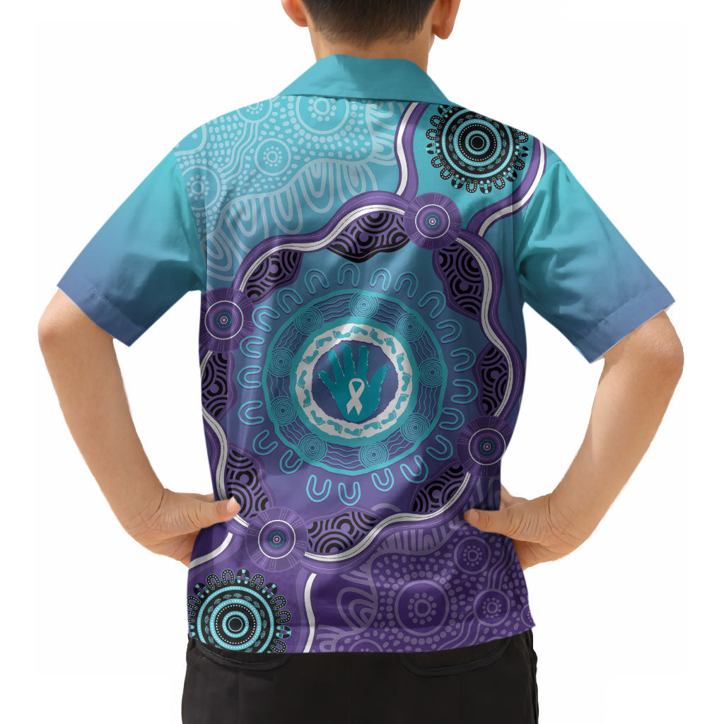 Australia Indigenous Kid Hawaiian Shirt Suicide Prevention Month Ribbon Aboriginal Art