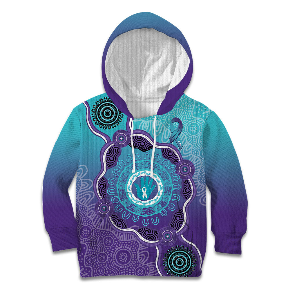 Australia Indigenous Kid Hoodie Suicide Prevention Month Ribbon Aboriginal Art