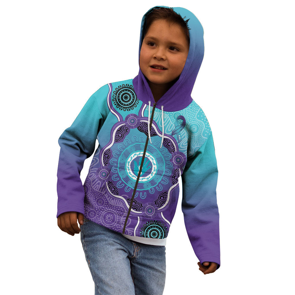 Australia Indigenous Kid Hoodie Suicide Prevention Month Ribbon Aboriginal Art