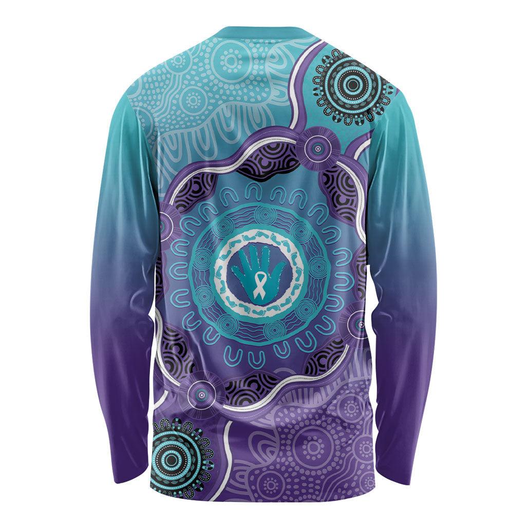 Australia Indigenous Long Sleeve Shirt Suicide Prevention Month Ribbon Aboriginal Art