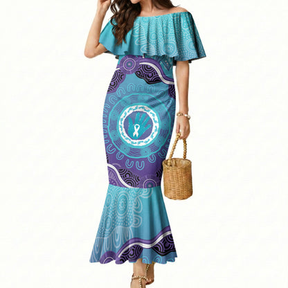 Australia Indigenous Mermaid Dress Suicide Prevention Month Ribbon Aboriginal Art