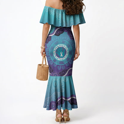 Australia Indigenous Mermaid Dress Suicide Prevention Month Ribbon Aboriginal Art