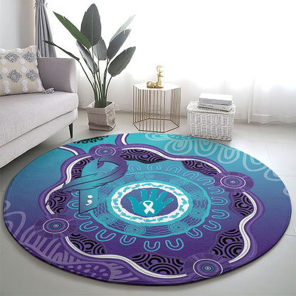 Australia Indigenous Round Carpet Suicide Prevention Month Ribbon Aboriginal Art