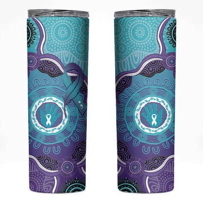Australia Indigenous Skinny Tumbler Suicide Prevention Month Ribbon Aboriginal Art