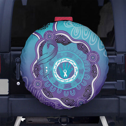 Australia Indigenous Spare Tire Cover Suicide Prevention Month Ribbon Aboriginal Art