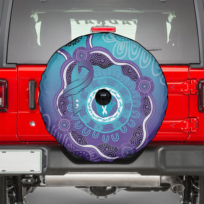 Australia Indigenous Spare Tire Cover Suicide Prevention Month Ribbon Aboriginal Art