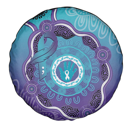 Australia Indigenous Spare Tire Cover Suicide Prevention Month Ribbon Aboriginal Art