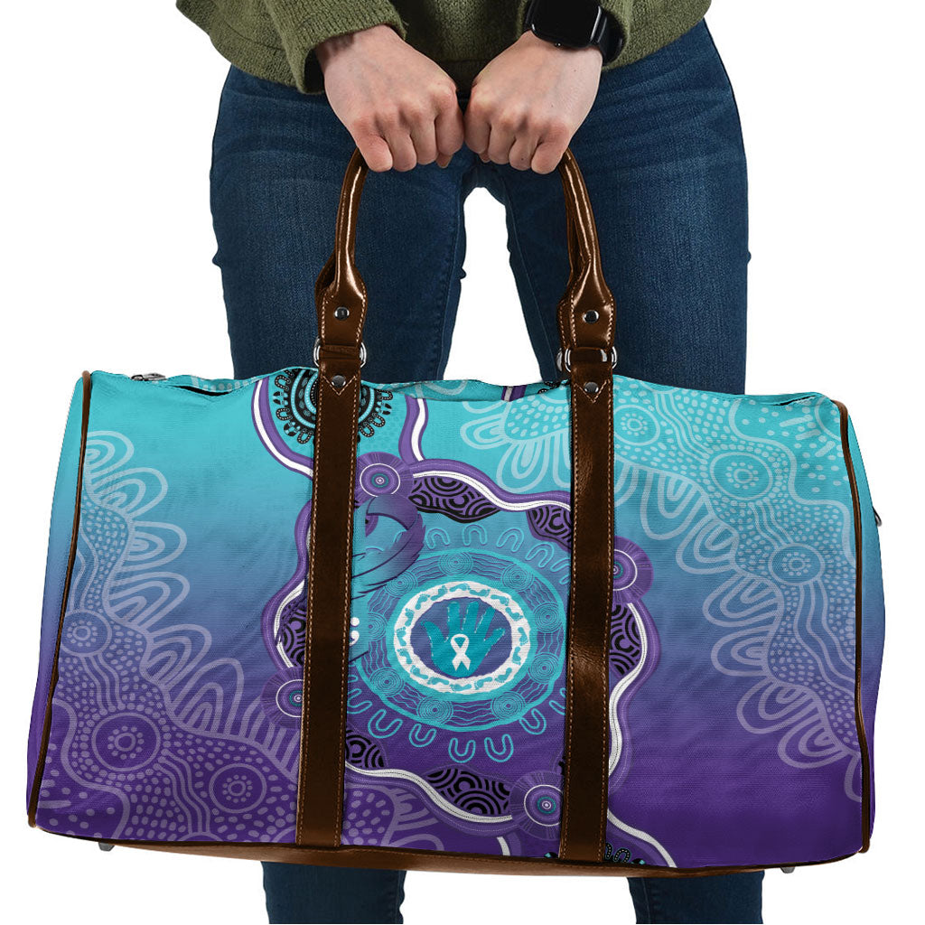 Australia Indigenous Travel Bag Suicide Prevention Month Ribbon Aboriginal Art