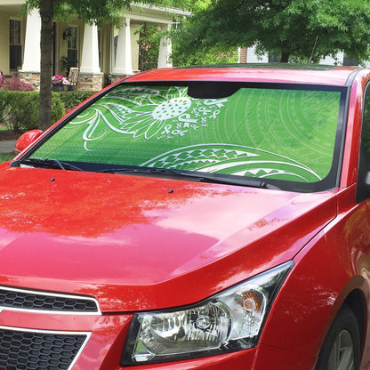 Polynesia Depression Support Auto Sun Shade Sunflower Green Ribbons Polynesian Tattoo