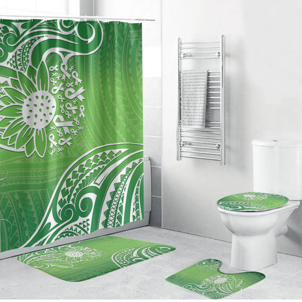 Polynesia Depression Support Bathroom Set Sunflower Green Ribbons Polynesian Tattoo