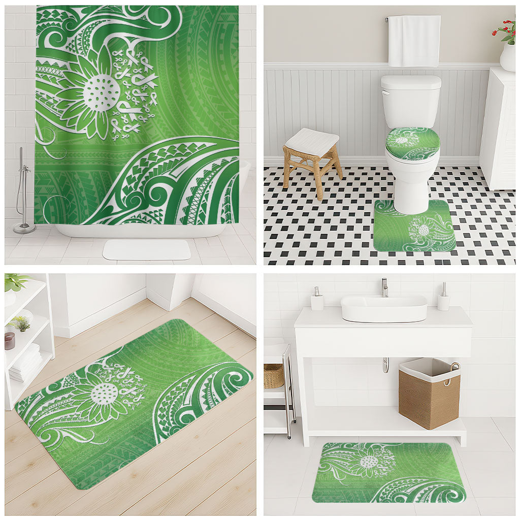 Polynesia Depression Support Bathroom Set Sunflower Green Ribbons Polynesian Tattoo