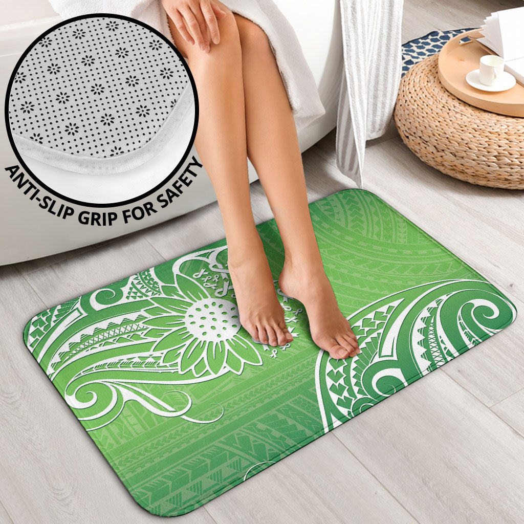 Polynesia Depression Support Bathroom Set Sunflower Green Ribbons Polynesian Tattoo