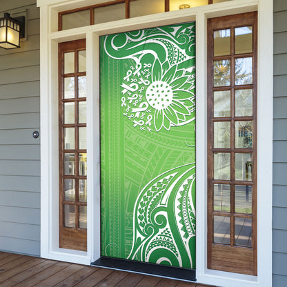 Polynesia Depression Support Door Cover Sunflower Green Ribbons Polynesian Tattoo