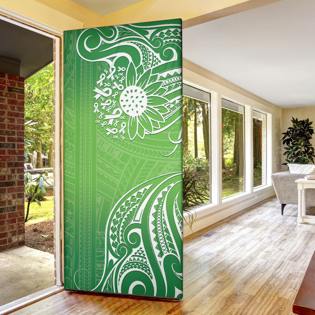 Polynesia Depression Support Door Cover Sunflower Green Ribbons Polynesian Tattoo