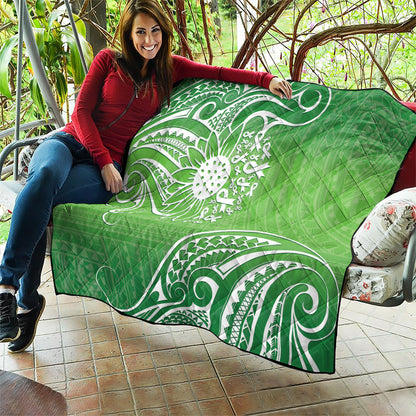 Polynesia Depression Support Quilt Sunflower Green Ribbons Polynesian Tattoo