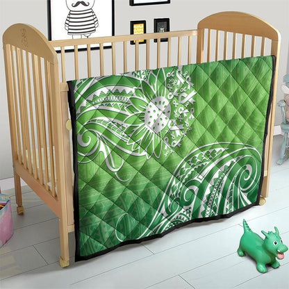 Polynesia Depression Support Quilt Sunflower Green Ribbons Polynesian Tattoo