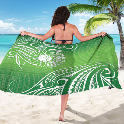 Polynesia Depression Support Sarong Sunflower Green Ribbons Polynesian Tattoo
