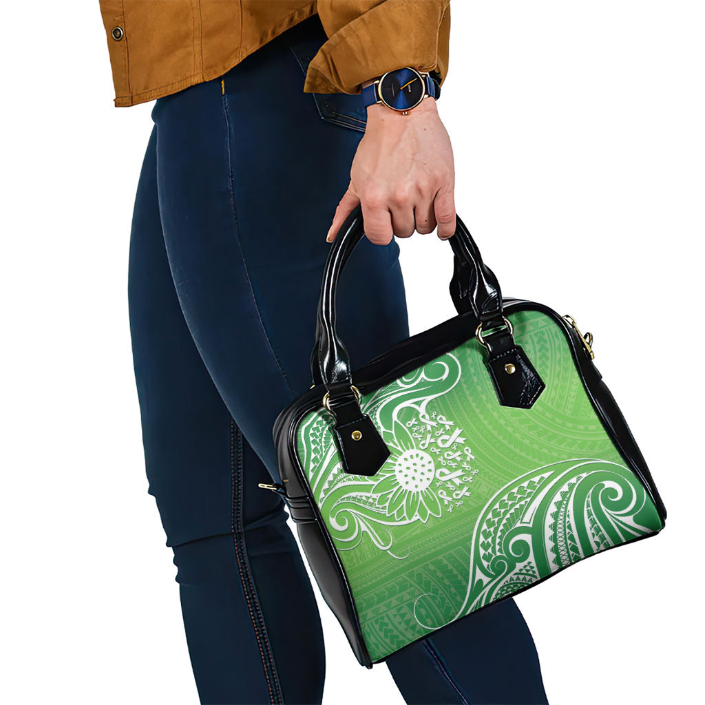 Polynesia Depression Support Shoulder Handbag Sunflower Green Ribbons Polynesian Tattoo