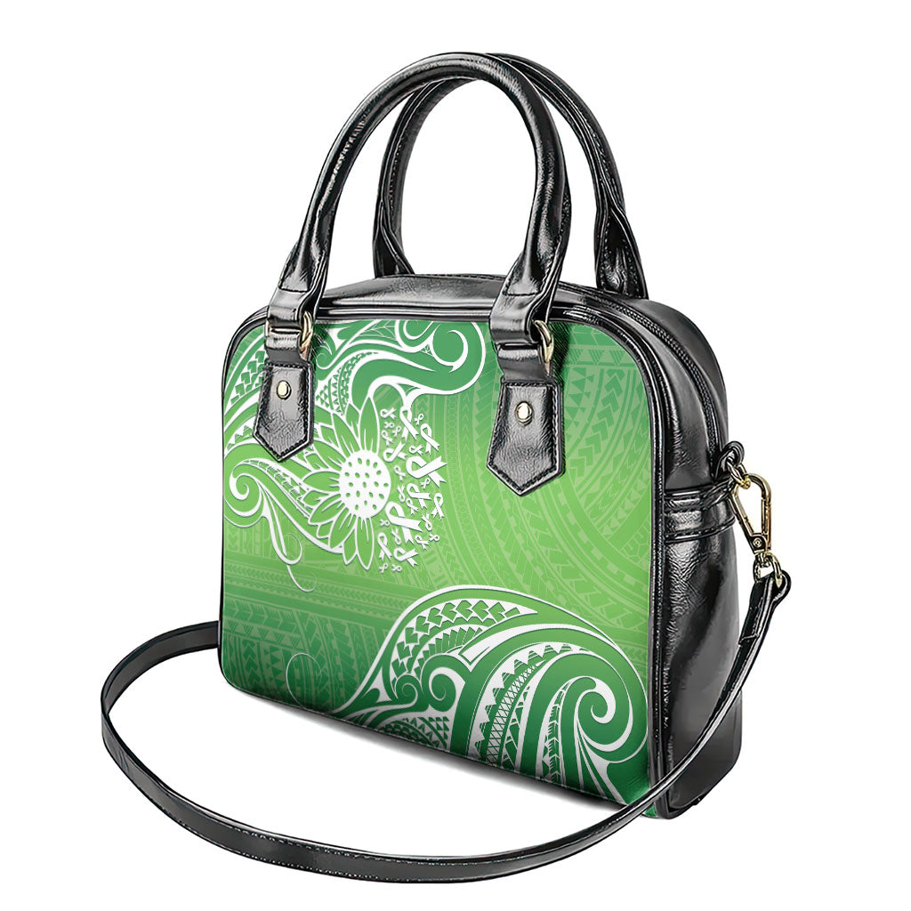Polynesia Depression Support Shoulder Handbag Sunflower Green Ribbons Polynesian Tattoo