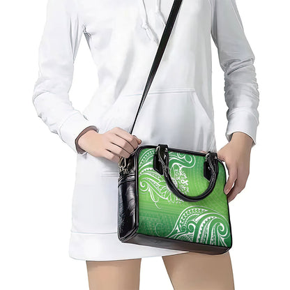 Polynesia Depression Support Shoulder Handbag Sunflower Green Ribbons Polynesian Tattoo