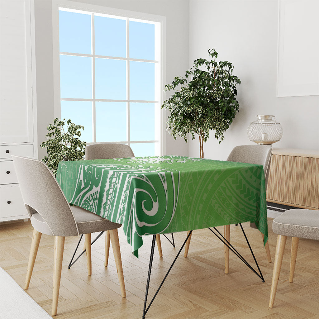 Polynesia Depression Support Tablecloth Sunflower Green Ribbons Polynesian Tattoo