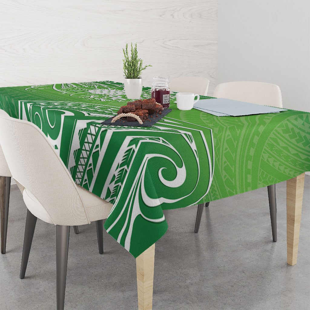 Polynesia Depression Support Tablecloth Sunflower Green Ribbons Polynesian Tattoo