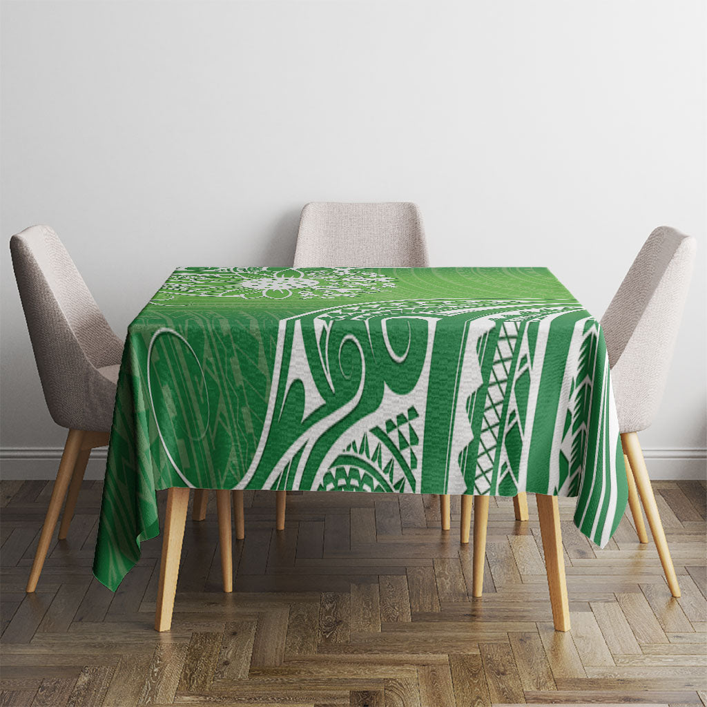 Polynesia Depression Support Tablecloth Sunflower Green Ribbons Polynesian Tattoo